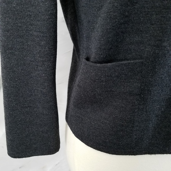 CONTESSA VISCONTE Charcoal Gray Tan Sweater Jacket - Picture 6 of 8